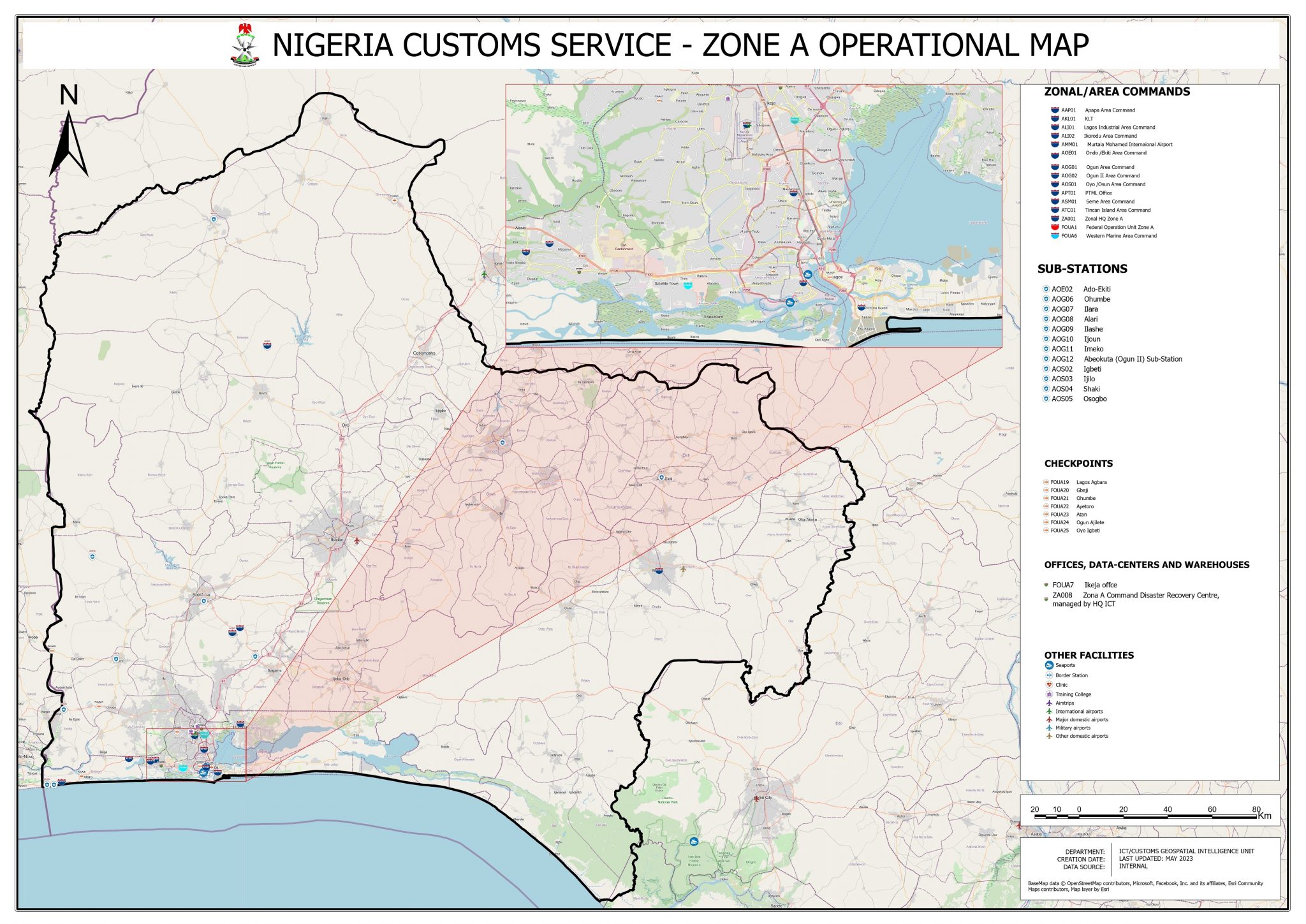 Nigeria Customs Service — Zone A operational map