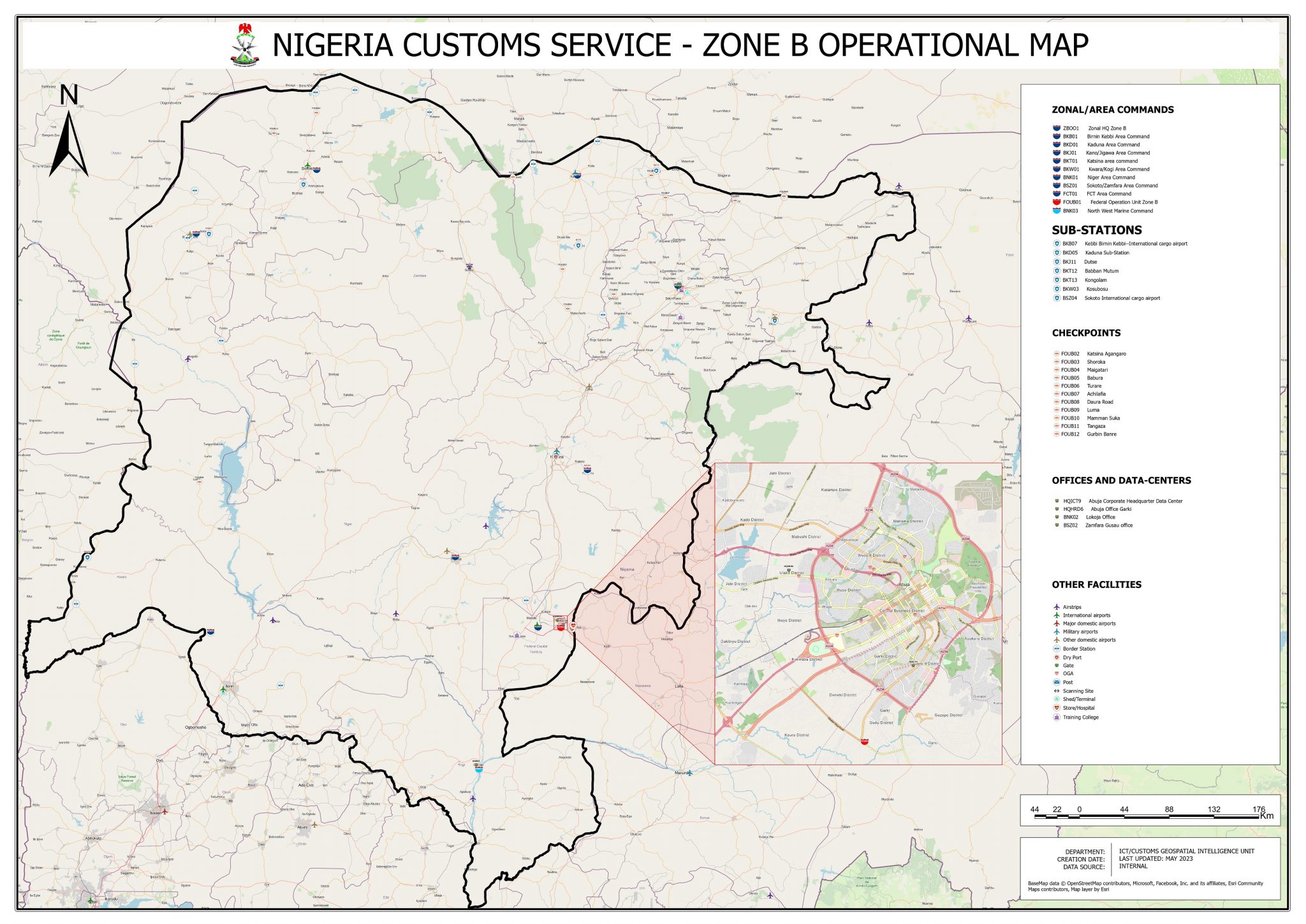 Nigeria Customs Service — Zone B operational map