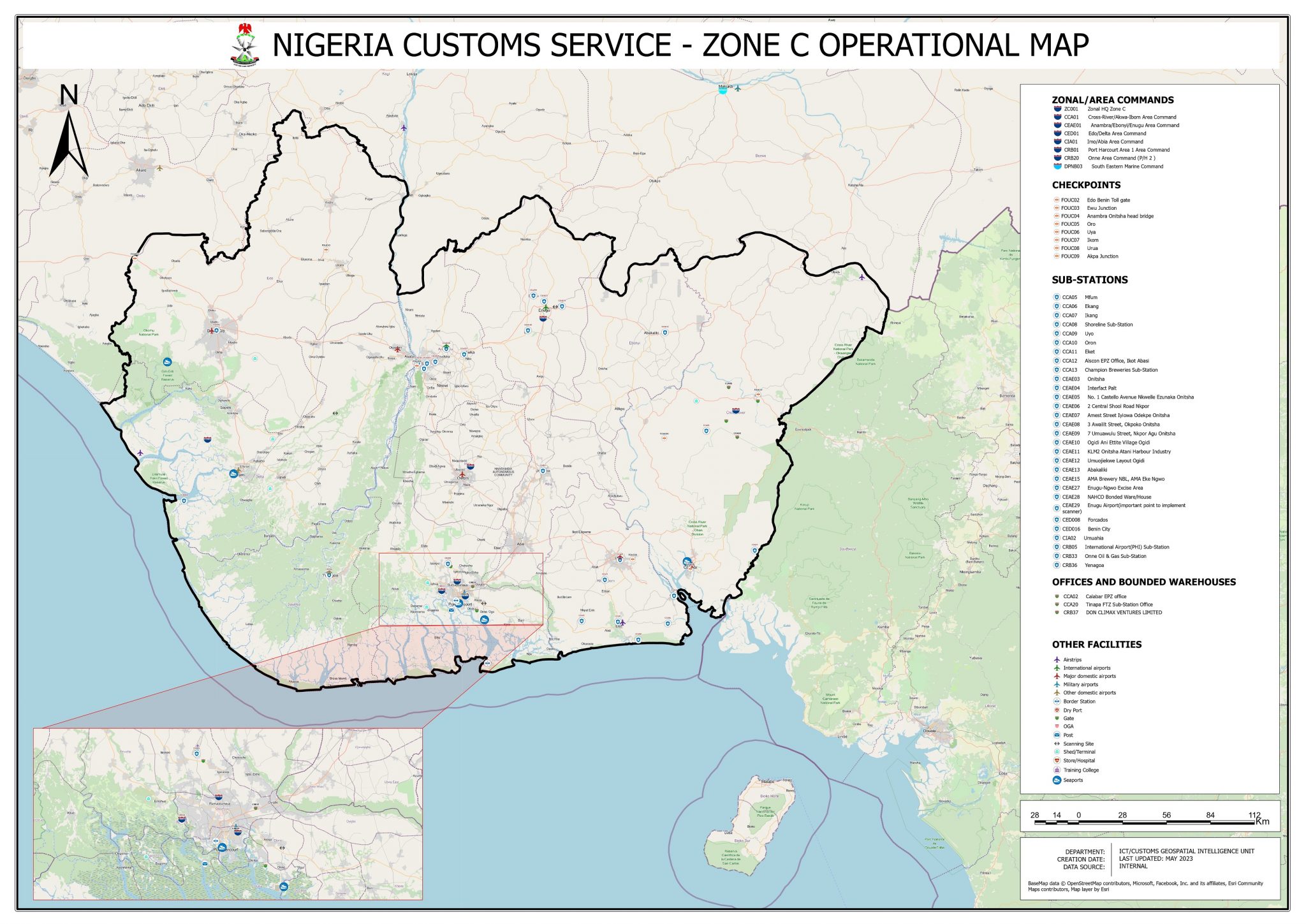 Nigeria Customs Service — Zone C operational map