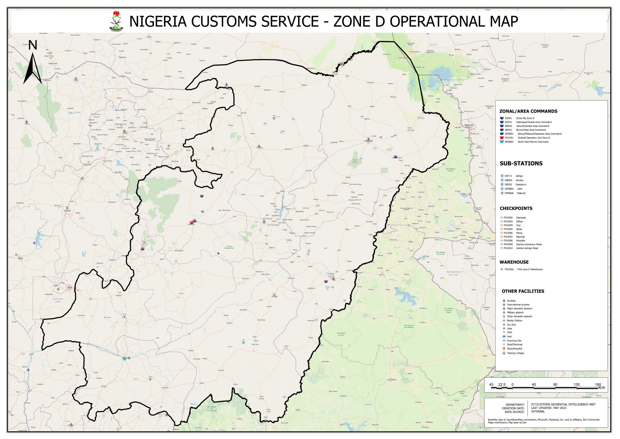 Nigeria Customs Service — Zone D operational map